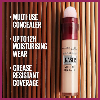 Maybelline Concealer Instant Anti Age Eraser Eye Concealer, Dark Circles and Blemish Concealer, Ultra Blendable Formula 01 Light